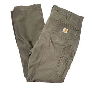Carhartt Carpenter Cargo Pants Men's 38 x 34 Gray Green Workwear Grunge Baggy